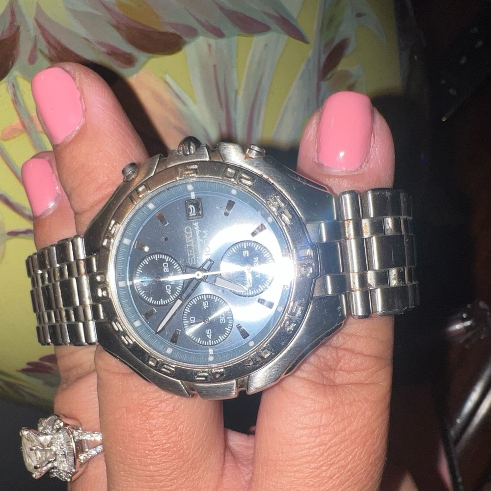 Silver Chronograph Watch - image 4